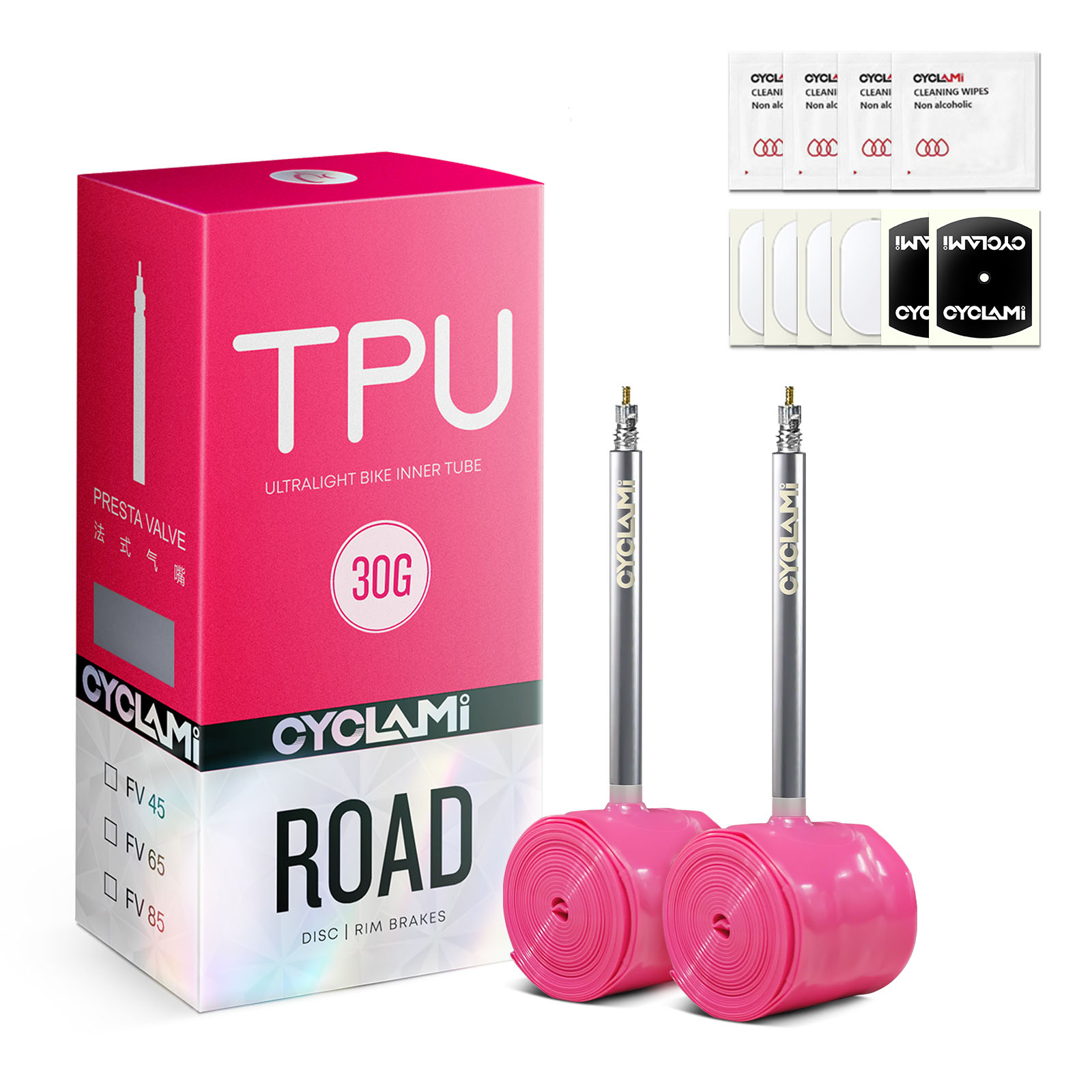 Inner Tube 700C - 2 stuks CYCLAMI fiets binnenband roestvrijstalen